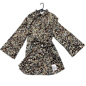 NEW‎ Topshop kimono mini shirt dress in splodgey animal print Size 12